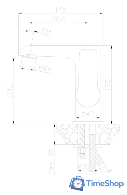 Смеситель Rossinka Silvermix W35-11 - Изображение №2 — Интернет-магазин Time-Shop