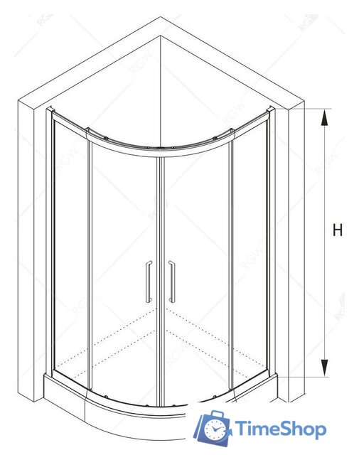 Душевой уголок RGW CL-54B 90х90 - Изображение №5 — Интернет-магазин Time-Shop