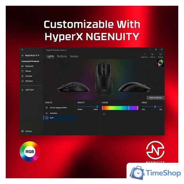 Игровая мышь HyperX Pulsefire Haste 2 (черный) - Изображение №10 — Интернет-магазин Time-Shop