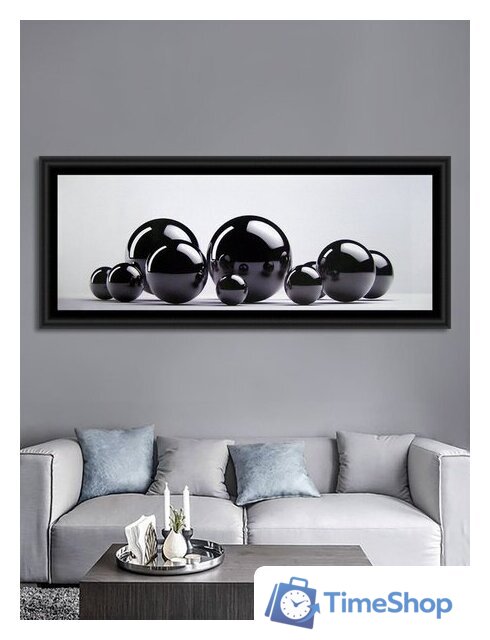 Картина Декарт Абстракция с черными шарами 8Л0422 - Изображение №2 — Интернет-магазин Time-Shop