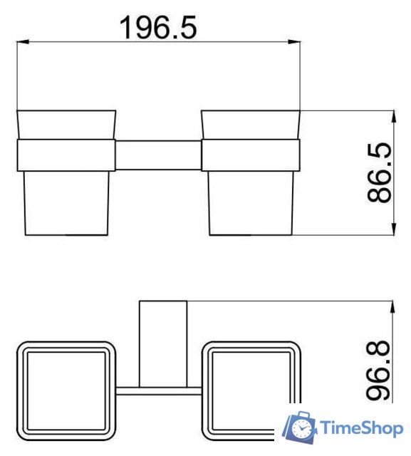 Стакан для зубной щетки и пасты Allen Brau Infinity 6.21003-00 (двойной) - Изображение №2 — Интернет-магазин Time-Shop