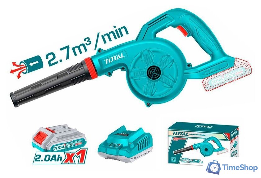 Ручная воздуходувка Total TABLI200281 (с 1-им АКБ) - Изображение №1 — Интернет-магазин Time-Shop