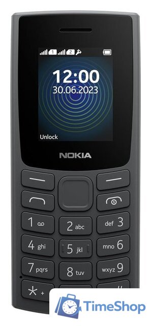 Кнопочный телефон Nokia 110 (2023) Dual SIM TA-1567 (угольный) - Изображение №2 — Интернет-магазин Time-Shop