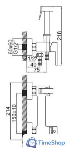 Смеситель с лейкой для биде Ledeme L5398B-8 - Изображение №2 — Интернет-магазин Time-Shop