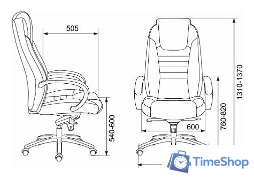 Офисное кресло Бюрократ T-9923SL/BLACK (черный) - Изображение №5 — Интернет-магазин Time-Shop
