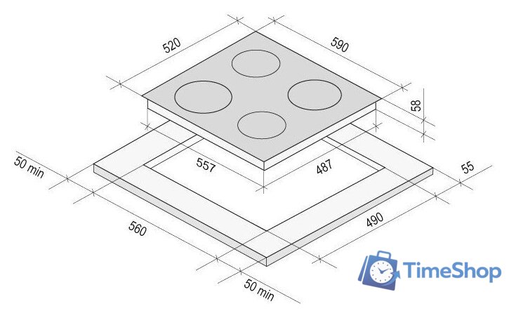 Варочная панель Krona Storno 60 BL - Изображение №3 — Интернет-магазин Time-Shop