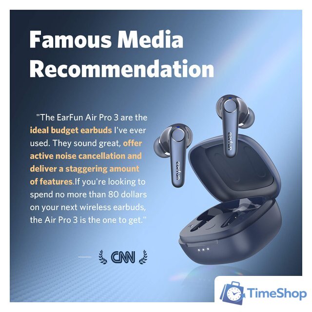 Наушники EarFun Air Pro 3 (темно-синий) - Изображение №2 — Интернет-магазин Time-Shop