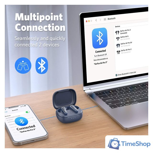 Наушники EarFun Air Pro 3 (темно-синий) - Изображение №7 — Интернет-магазин Time-Shop