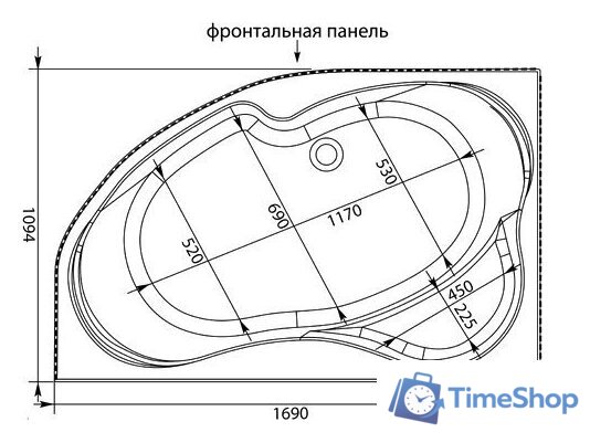 Ванна Aquanet Capri 170x110 L - Изображение №5 — Интернет-магазин Time-Shop