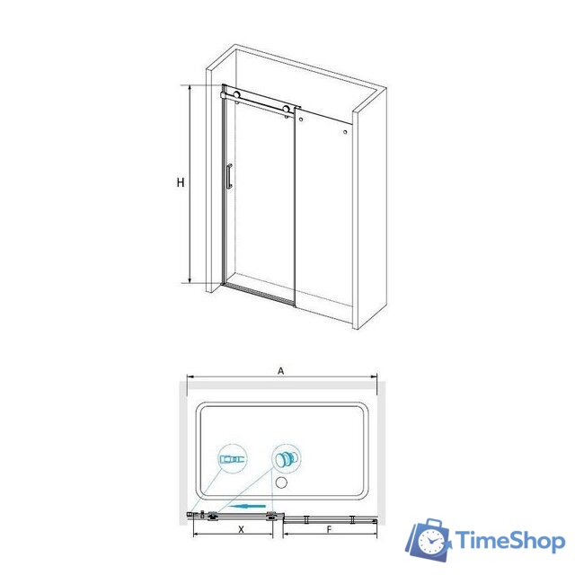Душевая дверь RGW TO-14B 02071412-14 120 (черный/прозрачное стекло) - Изображение №2 — Интернет-магазин Time-Shop