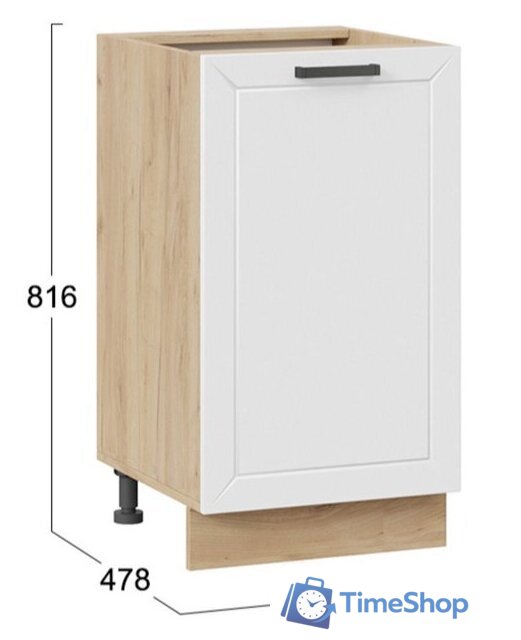 Шкаф напольный Трия Лорас 1Н45 (дуб крафт золотой/холст белый) - Изображение №3 — Интернет-магазин Time-Shop