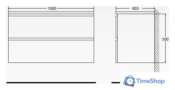  BelBagno Тумба под умывальник Albano-1000-2C-SO-RVB (белый дуб vintage) - Изображение №3 — Интернет-магазин Time-Shop