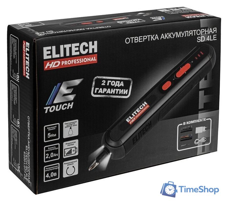 Электроотвертка ELITECH SD 4LE E2201.077.01 (с АКБ, кейс) - Изображение №14 — Интернет-магазин Time-Shop