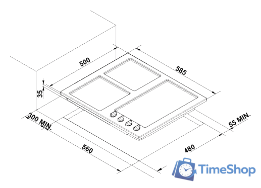 Варочная панель Korting HG630CTSB - Изображение №2 — Интернет-магазин Time-Shop