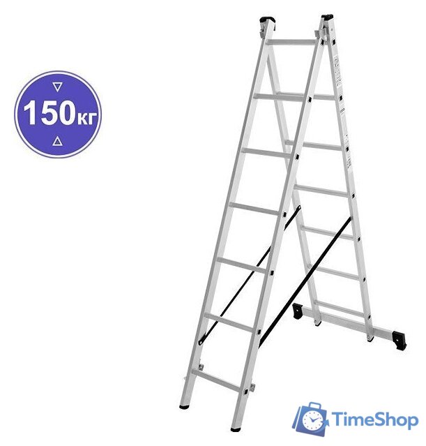 Лестница-стремянка Новая высота NV 122 алюминиевая двухсекционная 2x7 ступеней - Изображение №1 — Интернет-магазин Time-Shop