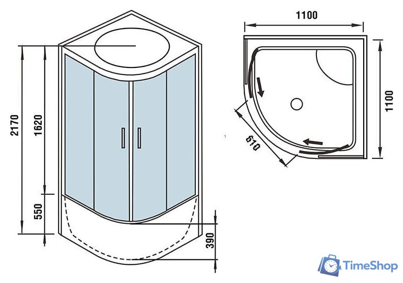 Душевая кабина WeltWasser WW500 Emmer 12055 - Изображение №14 — Интернет-магазин Time-Shop
