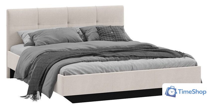 Кровать Трия Элис тип 1 с мягкой обивкой 160x200 (велюр бежевый) - Изображение №1 — Интернет-магазин Time-Shop