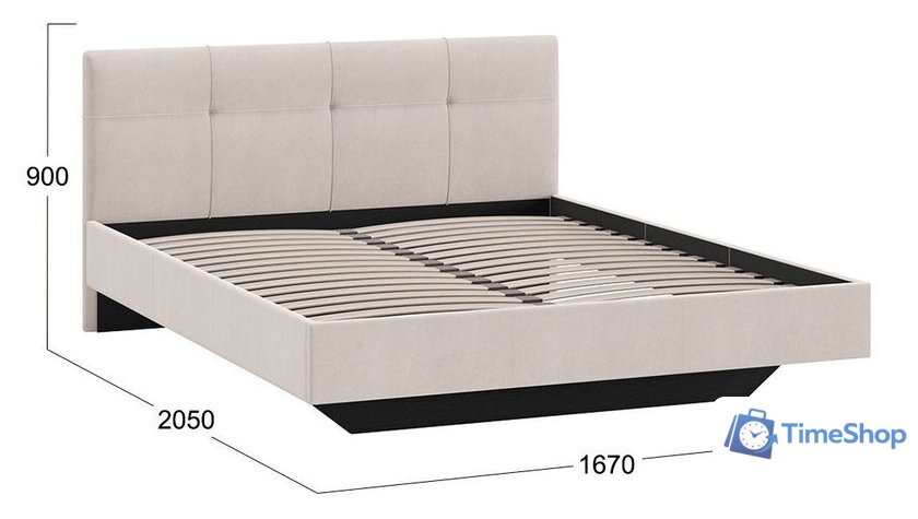 Кровать Трия Элис тип 1 с мягкой обивкой 160x200 (велюр бежевый) - Изображение №3 — Интернет-магазин Time-Shop