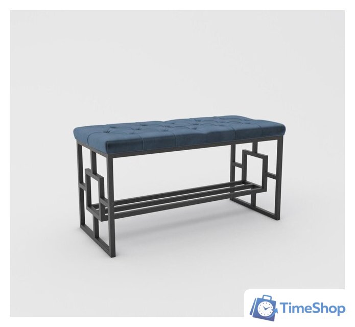 Банкетка Hype Mebel Квадро Люкс (черный/синий) - Изображение №1 — Интернет-магазин Time-Shop