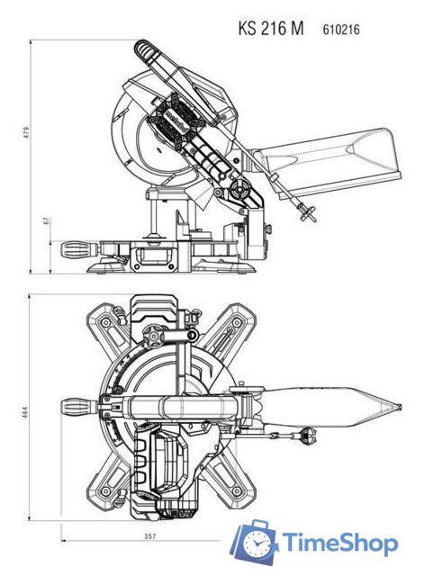Торцовочная пила Metabo KS 216 M 610216000 - Изображение №10 — Интернет-магазин Time-Shop