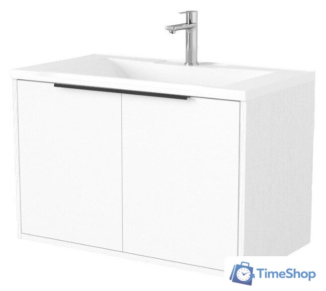  Дабер Тумба под умывальник 018 Andrea Elen 80 Т18.8А.0.5Ч (белый древесный/ручка черная) - Изображение №1 — Интернет-магазин Time-Shop