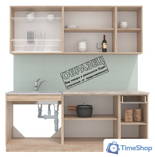 Готовая кухня Интерлиния Мила 20 (бетон лайт/антрацит/опал светлый) - Изображение №7 — Интернет-магазин Time-Shop