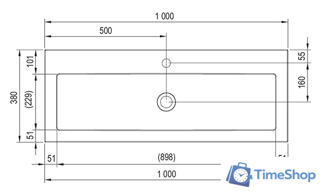 Умывальник Ravak Clear 1000 100x38 [XJJ01110000] - Изображение №8 — Интернет-магазин Time-Shop