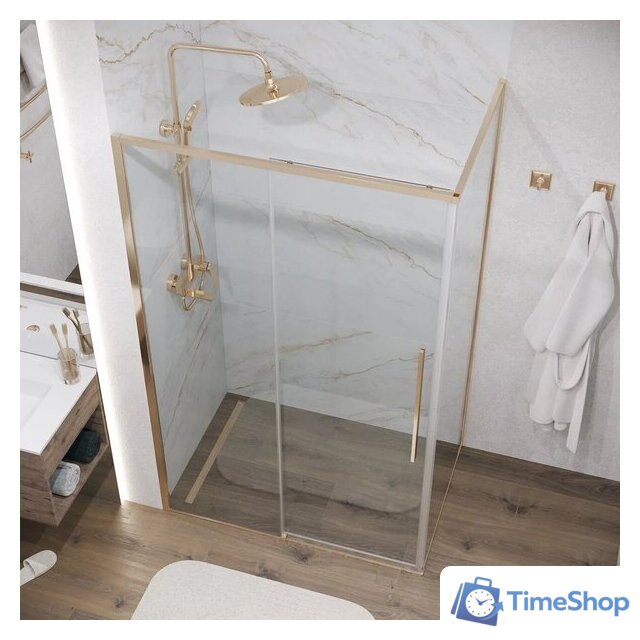 Душевая стенка Grossman Galaxy 90x195 200.K33.01.90.32.00 (золото сатинстекло прозрачное) - Изображение №7 — Интернет-магазин Time-Shop