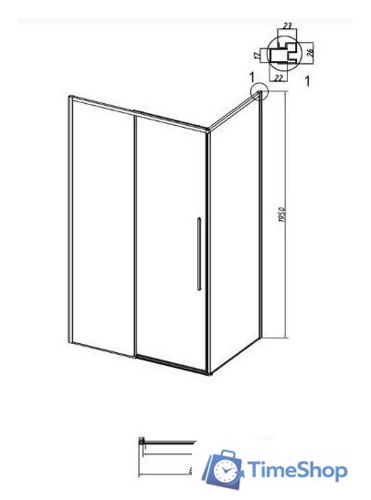 Душевая стенка Grossman Galaxy 90x195 200.K33.01.90.32.00 (золото сатинстекло прозрачное) - Изображение №8 — Интернет-магазин Time-Shop