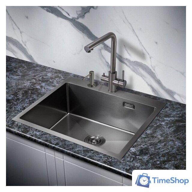 Кухонная мойка Milacio Denia 59 Steel MC.77499 (вороненая сталь) - Изображение №2 — Интернет-магазин Time-Shop
