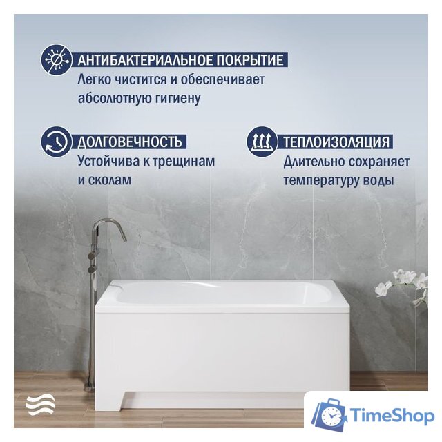 Ванна Lauter Sophia 130 21205130 (с каркасом и сифоном 21Y11021 матовый черный) - Изображение №6 — Интернет-магазин Time-Shop