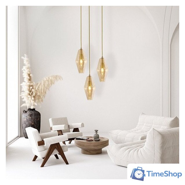 Подвесная люстра Евросвет Prism 50236/3 янтарный - Изображение №2 — Интернет-магазин Time-Shop