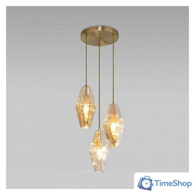 Подвесная люстра Евросвет Prism 50236/3 янтарный - Изображение №1 — Интернет-магазин Time-Shop