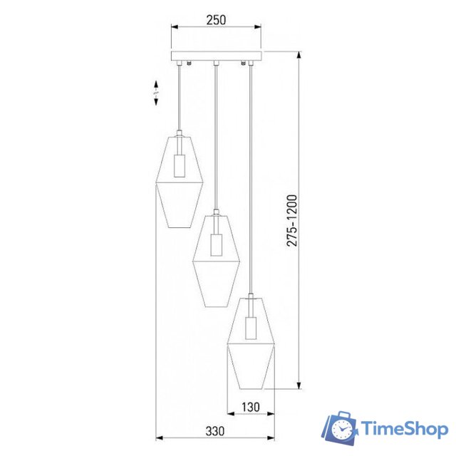 Подвесная люстра Евросвет Prism 50236/3 янтарный - Изображение №3 — Интернет-магазин Time-Shop