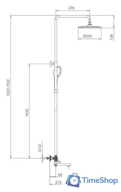 Душевая система  Gappo G2409-83 - Изображение №2 — Интернет-магазин Time-Shop