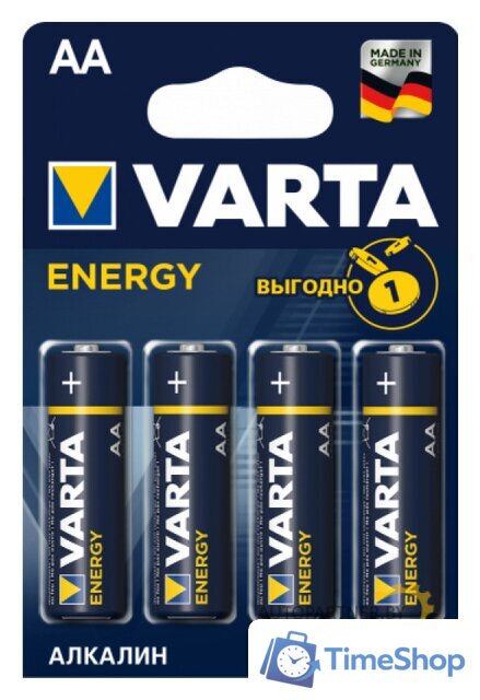 Батарейка Varta Energy LR6 AA Alkaline 04106213414 4 шт - Изображение №1 — Интернет-магазин Time-Shop