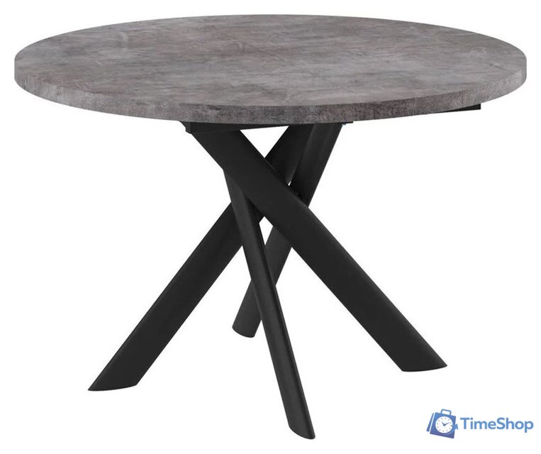 Кухонный стол Мамадома Ronaldo-120 раздвижной 120-160 (дымчатая керамика/черный) - Изображение №1 — Интернет-магазин Time-Shop