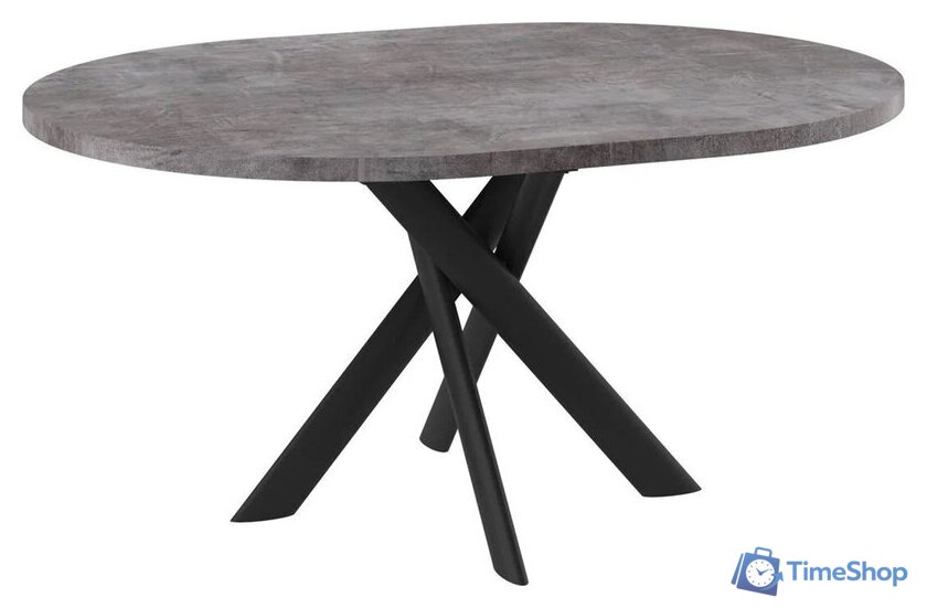 Кухонный стол Мамадома Ronaldo-120 раздвижной 120-160 (дымчатая керамика/черный) - Изображение №2 — Интернет-магазин Time-Shop