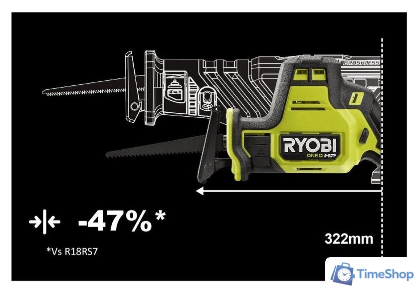 Сабельная пила Ryobi RRS18C-0 5133004954 (без АКБ) - Изображение №4 — Интернет-магазин Time-Shop