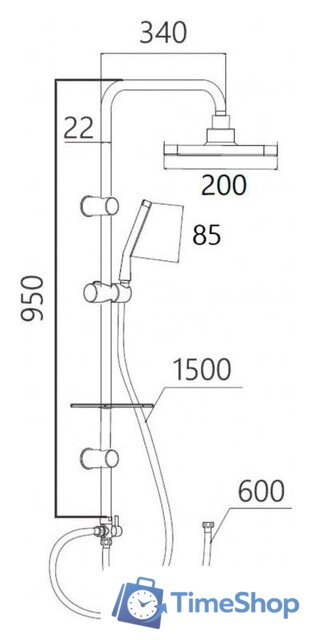 Душевая система  Gross Aqua Edge GA9019 - Изображение №2 — Интернет-магазин Time-Shop