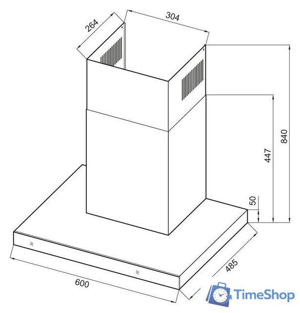 Кухонная вытяжка Krona Onyx 600 Glass S (черный) - Изображение №18 — Интернет-магазин Time-Shop