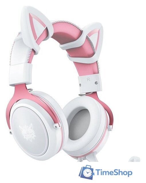 Наушники Onikuma X10 (белый/розовый, с ушками) - Изображение №4 — Интернет-магазин Time-Shop