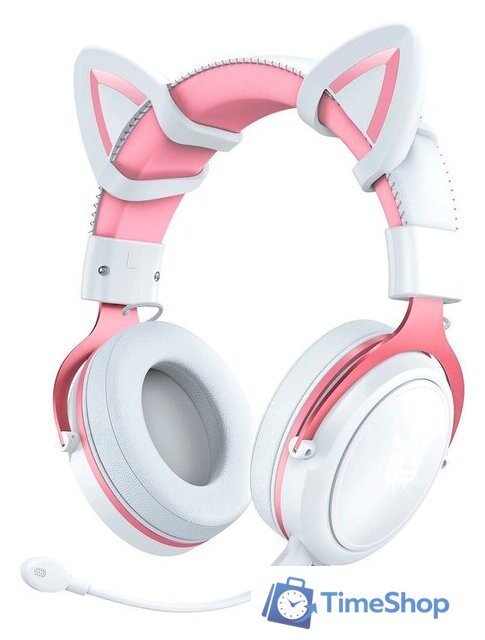 Наушники Onikuma X10 (белый/розовый, с ушками) - Изображение №1 — Интернет-магазин Time-Shop