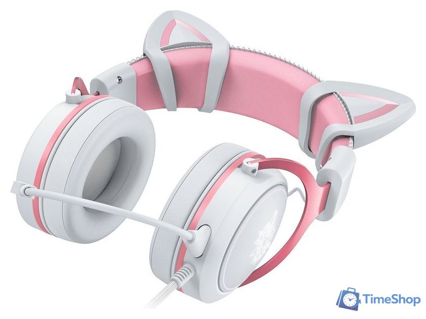 Наушники Onikuma X10 (белый/розовый, с ушками) - Изображение №5 — Интернет-магазин Time-Shop