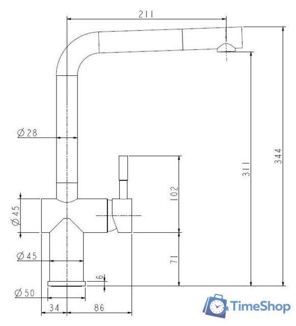Смеситель ZorG Titan Premium PVD (gunblack) - Изображение №2 — Интернет-магазин Time-Shop