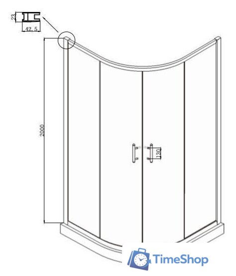 Душевой уголок Ambassador Kingston 14011104 90х90 - Изображение №8 — Интернет-магазин Time-Shop