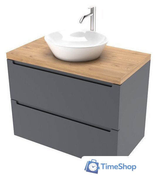  ЗОВ Тумба под умывальник Дион 100 D100LAFM7015MKV5-HPL38T (туя/графит матовый) - Изображение №1 — Интернет-магазин Time-Shop