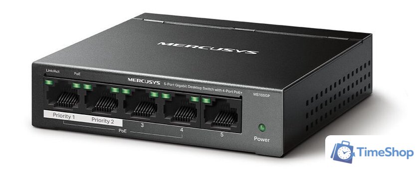 Неуправляемый коммутатор Mercusys MS105GP - Изображение №2 — Интернет-магазин Time-Shop
