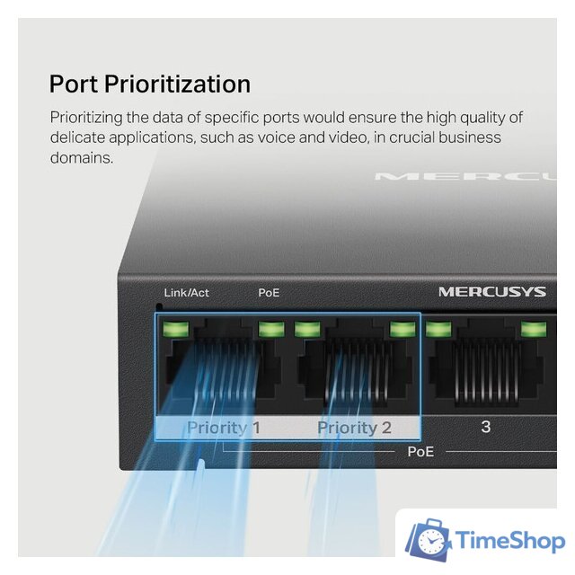 Неуправляемый коммутатор Mercusys MS105GP - Изображение №8 — Интернет-магазин Time-Shop