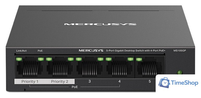 Неуправляемый коммутатор Mercusys MS105GP - Изображение №1 — Интернет-магазин Time-Shop